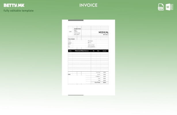 Шаблон за формат на медицинска сметка во модерен стил